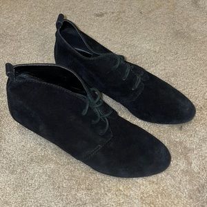 Black Nine West suede booties